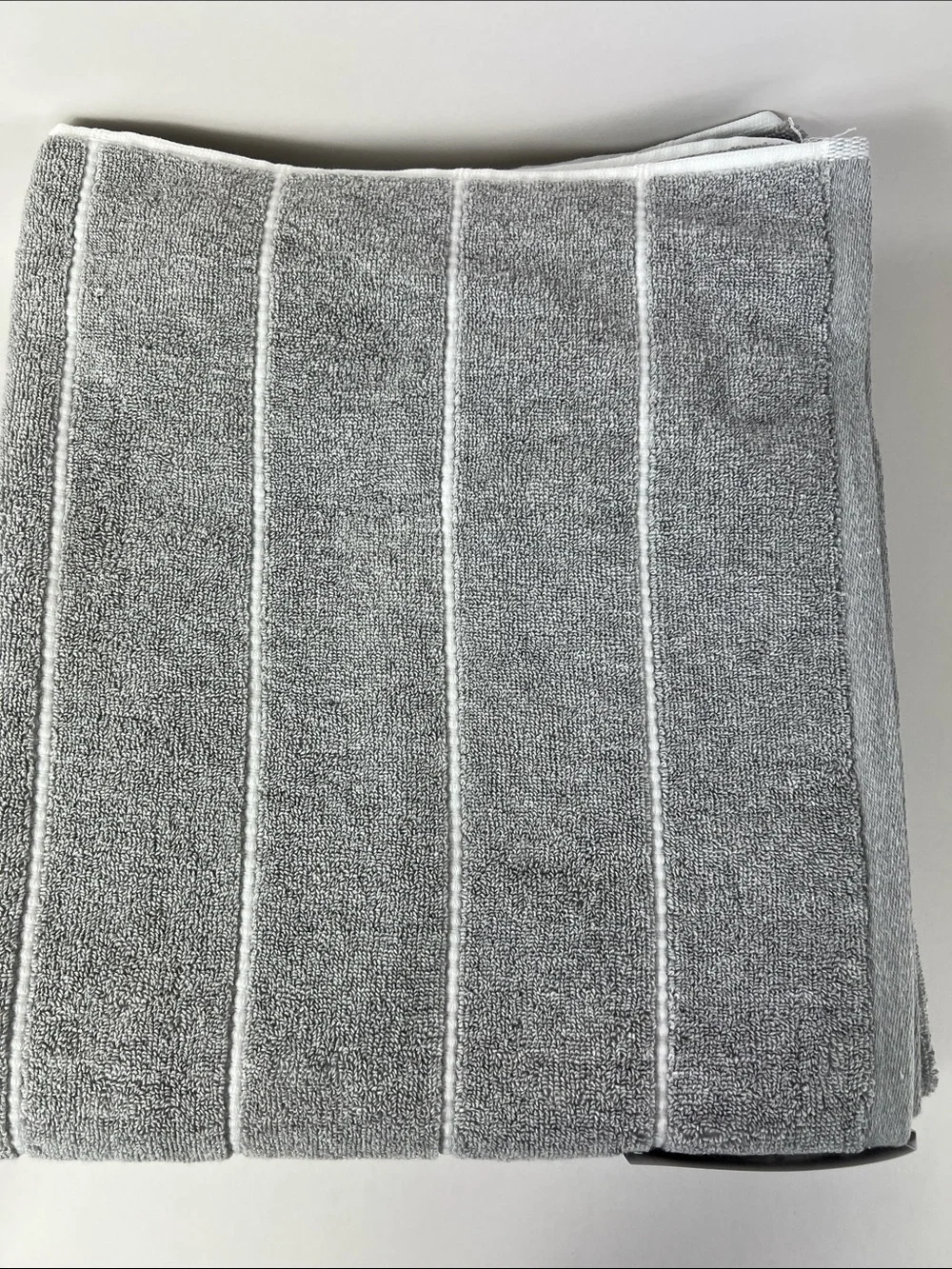 DKNY Bath Towel Set Eco Melange Light Gray White Soft Cotton Set of 8 NEW